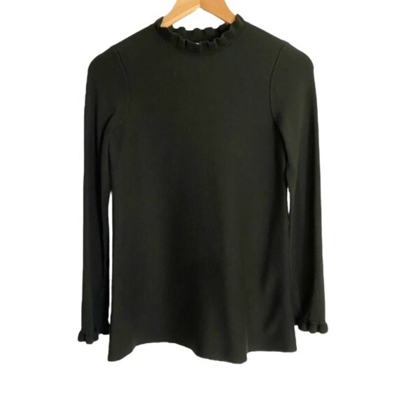 Hobbs London Green Ruffle Neck Cuff Sweater XSmall - Picture 1 of 4